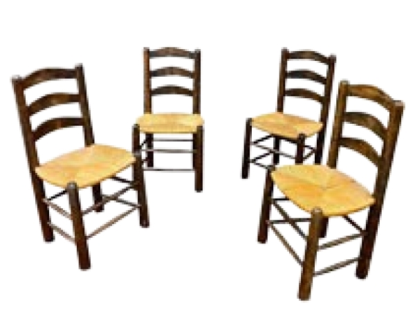 MOD 1675 Chaises brutalistes en pin