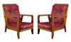 MOD 2101Guillerme et Chambron, rare Paire de fauteuils en chêne