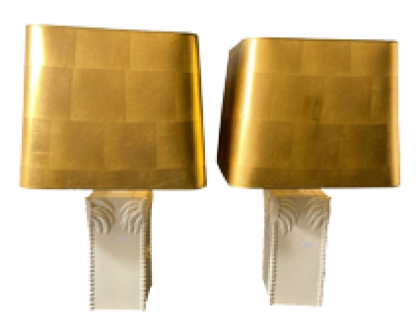 MOD 1972 Paire de lampes en céramique à décor de palmiers