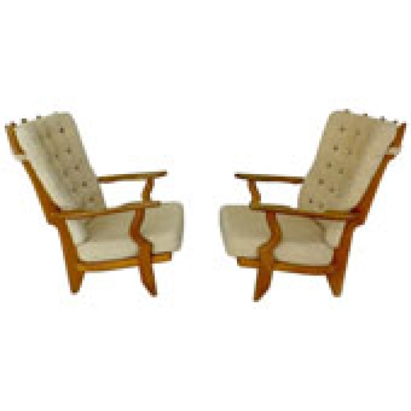 MOD 13211 Guillerme et Chambron, paire de fauteuils Grand Repos