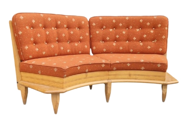 MOD 2023 Canapé José en chêne de Guillerme et Chambron, Edition Votre Maison, vers 1970.