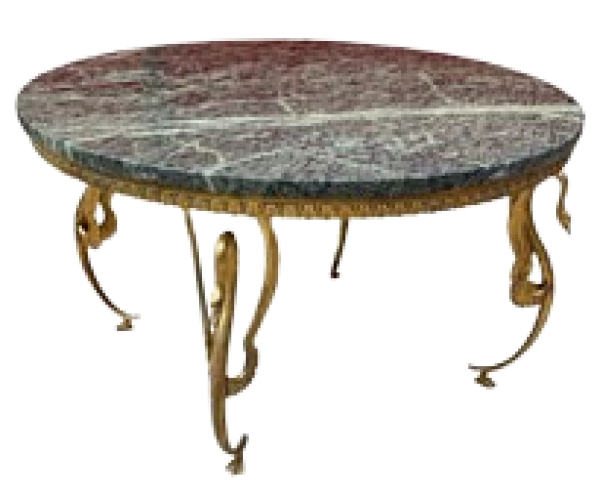 MOD 1456 Maison Baguès Grand Gueridon En Bronze Et Marbre