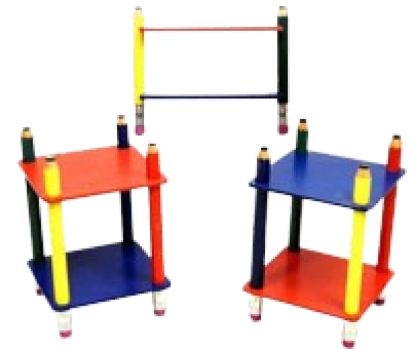 MOD 17313 Pierre Sala étagère et 2 tables crayon