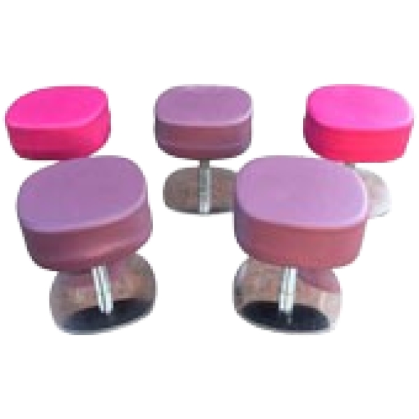 MOD 10611 Série de 5 tabourets en chrome et skaï