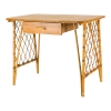 MOD 21116 Bureau en rotin, bambou et plateau en bois ouvrant par un tiroir.