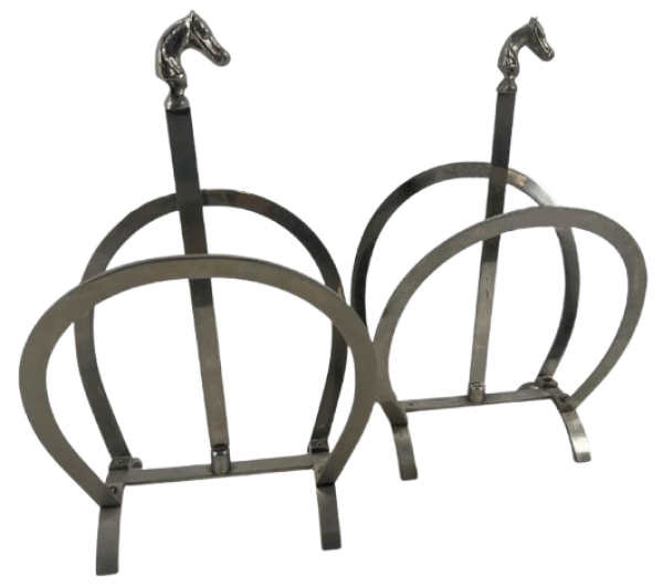 MOD 2088 Maison Jansen (attribué à ) deux porte-revues circa 1960-70, en métal nickelé