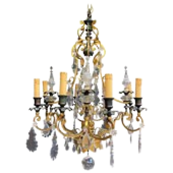 MOD 1561 Maison Baguès, grand lustre en cristal et bronze