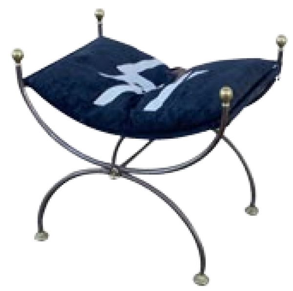 MOD 1864 Siège Curule En Métal Et Laiton, Dans Le Style De La Maison Jansen