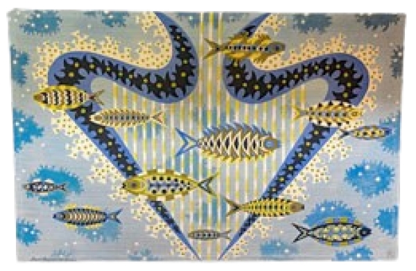 MOD 1748 Jean Picart Le Doux, tapisserie imprimée circa 1950