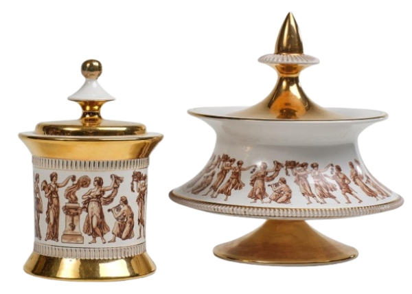 MOD 2061 Ensemble de deux porcelaines Florentines néoclassiques