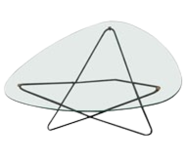 MOD 1586 F.Lasbleiz, gueridon en métal laqué et verre. Airborne Edition