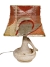 MOD 21125 Lampe en terre cuite blanche de forme libre et son abat-jour