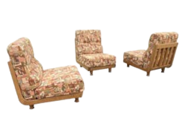 MOD 1582 Guillerme et Chambron, banquette composée de 3 chauffeuses.