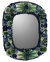 MOD 21114 Miroir dans un cadre en céramique émaillée bleue et verte imitant des coquillages
