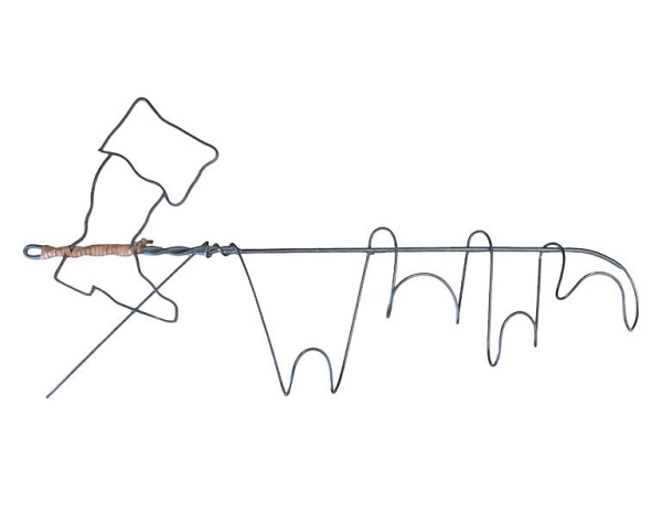 MOD 1958 Original Portemanteau En Fer Forgé Et Rotin Circa 1970