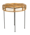 MOD 21122 Table basse en rotin à motif circulaire sur piètement en métal.