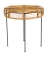 MOD 21122 Table basse en rotin à motif circulaire sur piètement en métal.