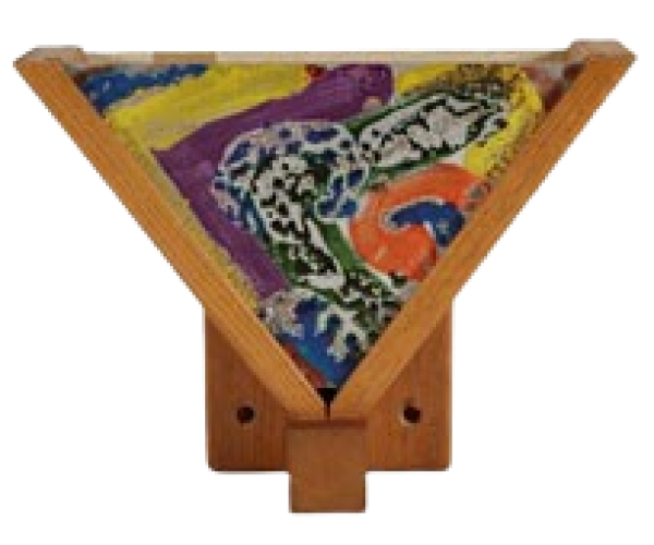 MOD 18711 Guillerme et Chambron applique en chêne et lave émaillée