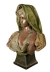 AD 2097 GOLDSCHEIDER éditeur. Buste de jeune fille orientale. Terre cuite polychrome circa 1900