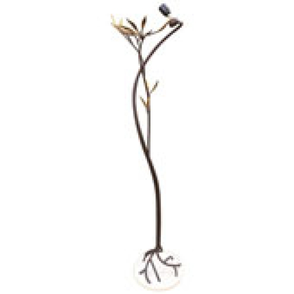 MOD 11210 Lampadaire en métal doré et travertin