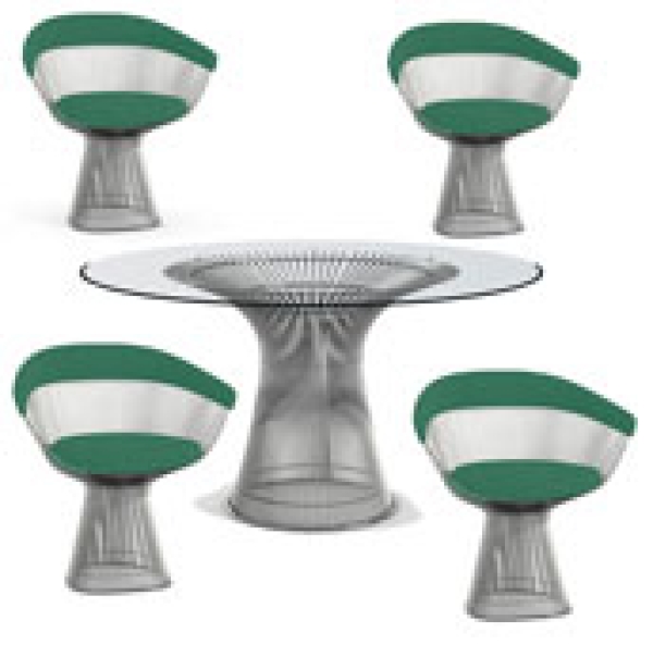 MOD 11512 1 table et 4 fauteuils de Warren Platner, Edition Knoll vers 1970.