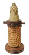 MOD 2099 Pied de lampe en chêne et corde attribué à Audoux Minet
