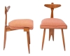 MOD 2102 Guillerme et Chambron, paire de chaises en chêne « tripode »
