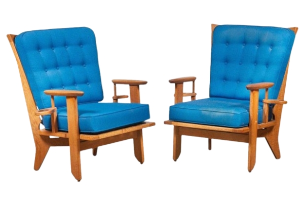 MOD 14412 Guillerme et Chambron, paire de fauteuils en chêne