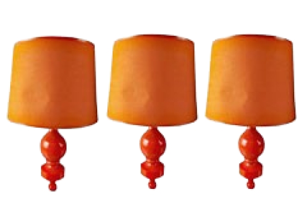 MOD 1493 Philippe Capelle, série de 3 appliques Popdesign en bois laqué