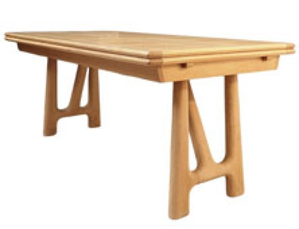 MOD 1934 Guillerme et Chambron, table "A l'Italienne" en chêne.