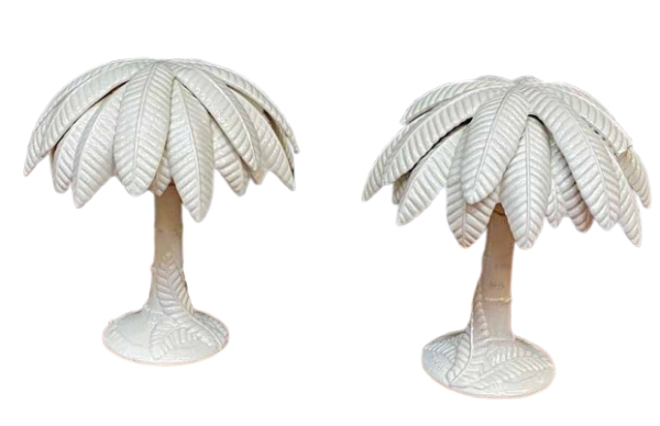 MOD 1973 Paire de grande lampe en céramique en forme de palmier