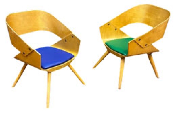 MOD 2072 Baumann, deux petits fauteuils vintage pour enfant