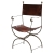 MOD 2093 Attribué à MAISON JANSEN Fauteuil curule à structure en métal