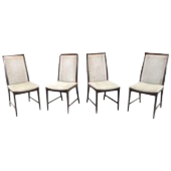 MOD 1102 Série de 4 chaises 1960 en acajou et velours.