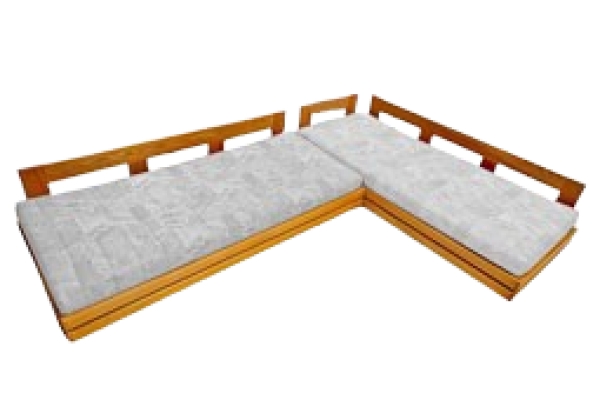 MOD 1551 Maison Regain Grand Canapé d'Angle En Orme Circa 1970