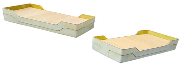 MOD 1111 Marc Berthier, paire de lits en plastique circa 1970. Modèle Ozoo 700.