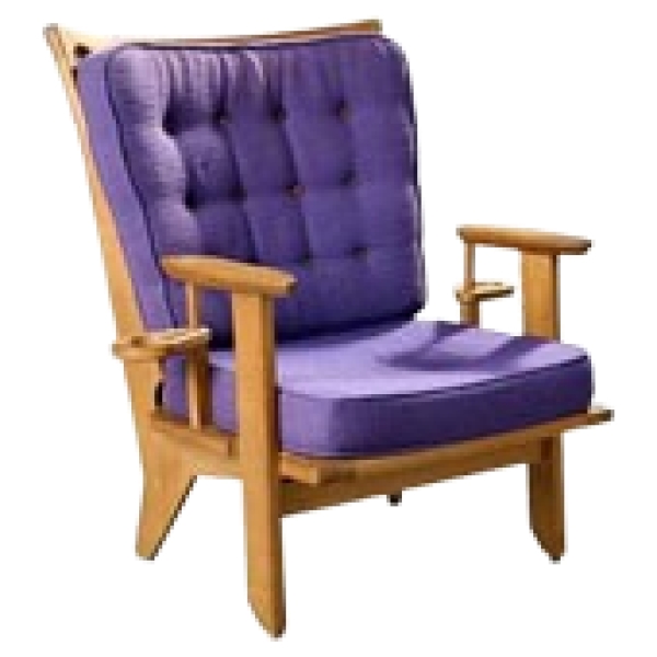 MOD 1715 Guillerme et Chambron, fauteuil en chêne ciré