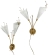MOD 2113 Paire d'appliques en métal doré, abat-jours en métal blanc perforé à l'imitation de fleurs.