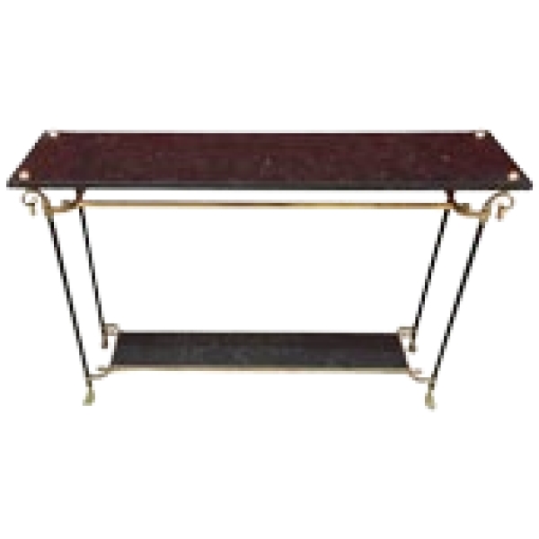 MOD 1245 Maison Jansen Elégante Console En Bronze, Laiton Et Marbre