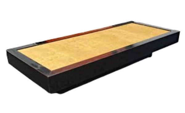 MOD 1644 Très grande table de salon en stratifié et suédine circa 1970