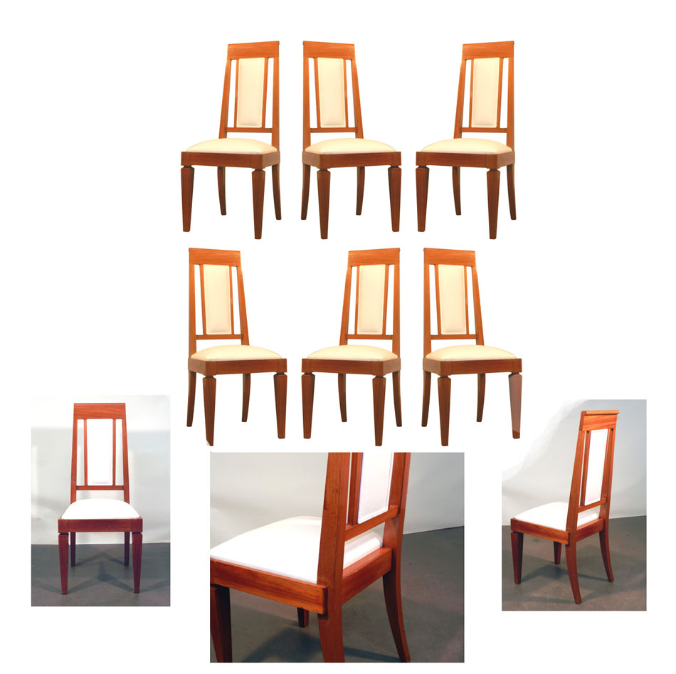 6 CHAISES ART DECO