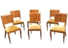 AD 1932 Suite de 6 chaises Art Déco en noyer et placage de noyer