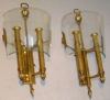 MOD 2064 Paire d'appliques en laiton et verre