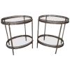 MOD 1451 Maison Bagues, paire de tables d'appoint en métal argenté
