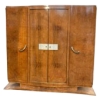 AD 1502 Armoire Art Deco En Loupe d'Amboine Et Parchemin