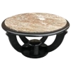 AD 1151 Elegant Grand Gueridon Art Deco en bois laqué et marbre