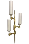 MOD 1392 Arlus, Grande Applique En Bronze Et Verre Opalin