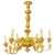 INS 1773 Lustre néo-baroque en bois doré circa 1950