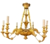 INS 1774  Lustre néo-baroque en bois doré circa 1950