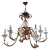 MOD 1543 Lustre en métal doré à 10 bras de lumière.